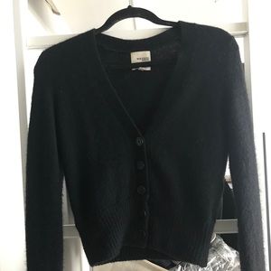 Alpaca and wool cropped cardigan